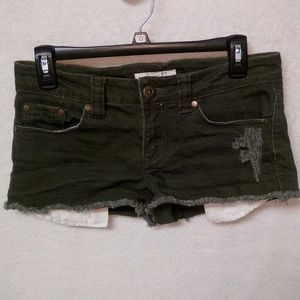 21 Denim Army Green Shorts